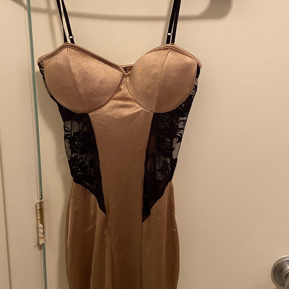 Gold and black going out dress